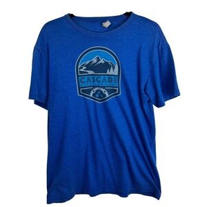 Cascade Gravel Grinder Embrace‎ The Grind Cycling Blue T-Shirt Mens